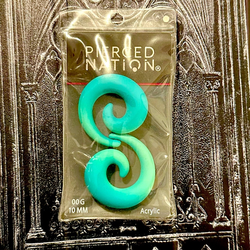 Blue 00g Acrylic Spirals